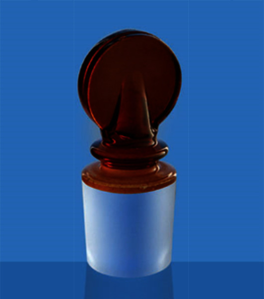 Glass Stoppers  Penny Head, Amber